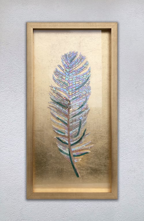 Feather mosaic artwork | Mixed Media in Paintings by Julia Gorbunova