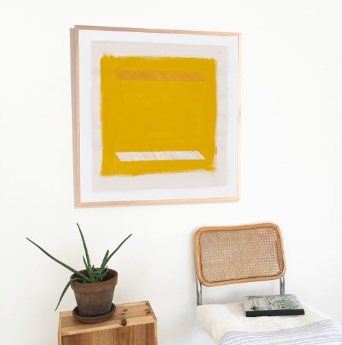 Mustard Yellow "Gold Lion" Modern Art Print | Prints by Emily Keating Snyder