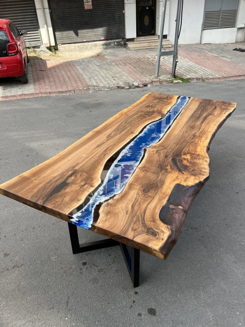 Live edge wood epoxy table | Dining Table in Tables by Ironscustomwood