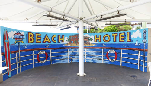 Beach Hotel mural | Murals by Trevor Dickinson | The Beach Hotel in Merewether