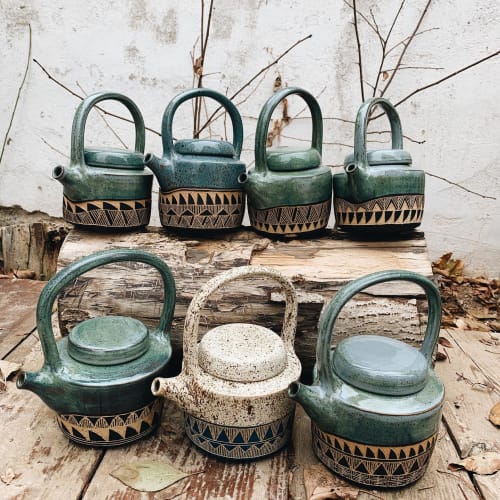 Teapot, handmade, ceramic teapot | Tableware by Kizilkarakovan