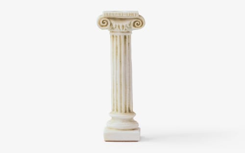 Ionic Column Candlestick Made with Compressed Marble Powder by