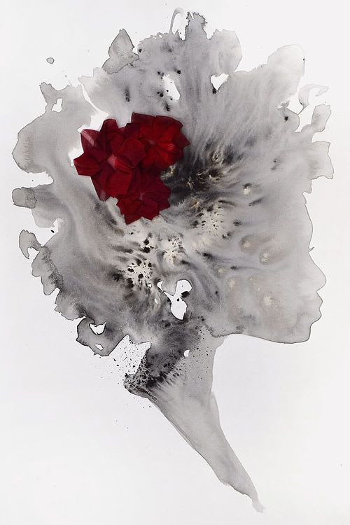 Saffron - Crimson Flower | Paintings by Bridget Davies Art