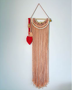 Pretty in Pink Hanging | Macrame Wall Hanging by Hawks Nest Macrame | Private residence in Tauranga