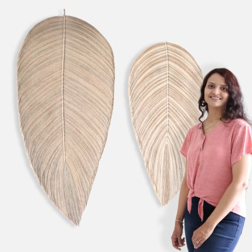 Set of Leaves Sculpture- XL to 5 feet | Wall Hangings by YASHI DESIGNS | Stanly Ranch, Auberge Resorts Collection in Napa