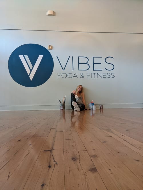 Vibes Mantra | Murals by Girls Who Paint Murals | Vibes Yoga & Fitness in Charlotte