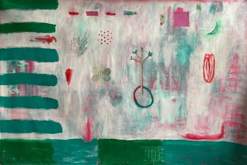 Ice Skating | Oil And Acrylic Painting in Paintings by Pam (Pamela) Smilow
