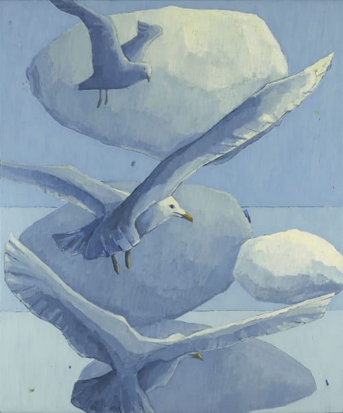 'Three Gulls' oil painting by Scott Redden | Paintings by Scott Redden