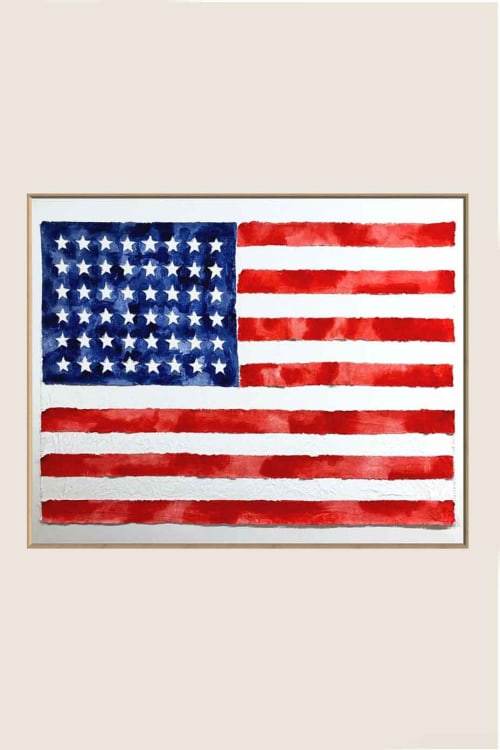 Flags USA F4860 A | Mixed Media in Paintings by Michael Denny Art, LLC