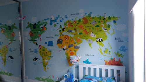 The Whole Wide World Map Ready Made Wall Mural for Toddler's Room | Murals by Fancify Wall Murals & Wallpaper