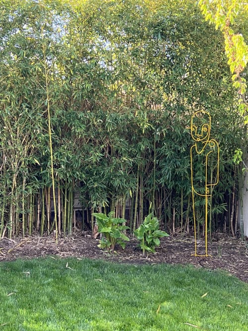 Untitled (YELLOW), 2022 welded wall art wire sculpture | Sculptures by Wired Sculpture Studios