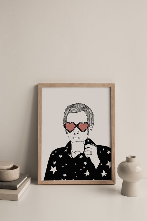Elton John Drinking Tea Art Print | Art & Wall Decor by Carissa Tanton