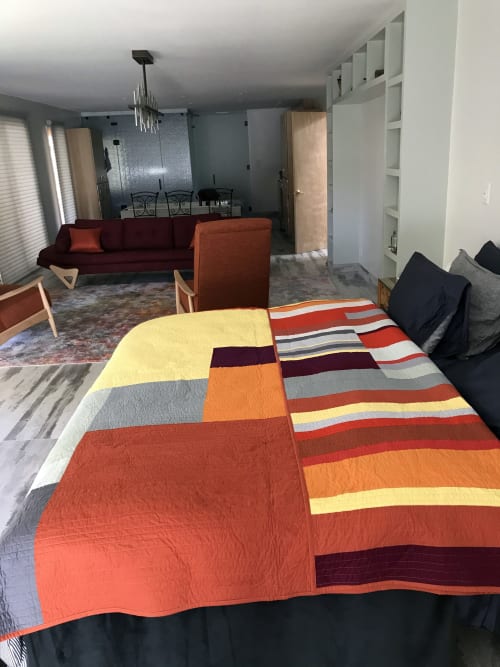 Mid Century Modern Linear Quilt By Ramekin Quilts Seen At Private Residence United States Wescover