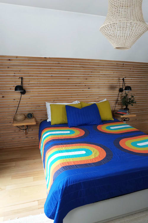 Rainbow Days Quilt - Brilliant Blue - 100% Organic Cotton | Linens & Bedding by Studio Prismatic