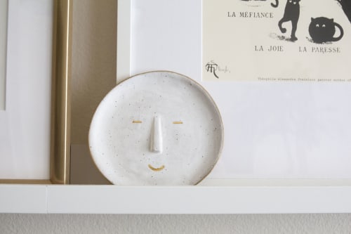 Happy Face Plate | Decorative Tray in Decorative Objects by Kristina Kotlier