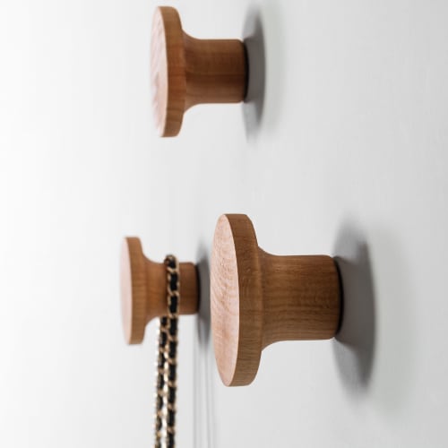 Wooden Wall Hooks, Decorative Wall Hangers | Knob in Hardware by Halohope Design
