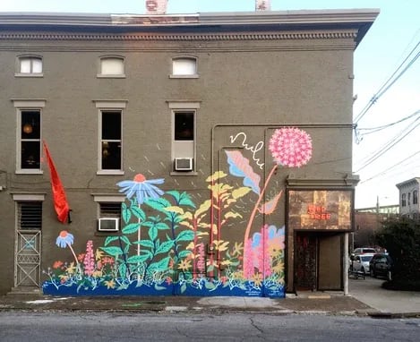 #NuluWildflower | Street Murals by Liz Richter | Red Tree Furniture in Louisville