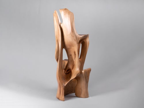 Mahka - High Wooden Bar Chair, Original Design 1/1 | Bar Stool in Chairs by Logniture