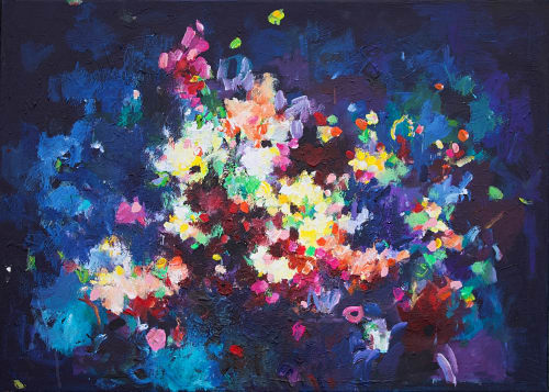 Wish you Flowers nr 9 | Oil And Acrylic Painting in Paintings by Art by Geesien Postema