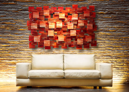 "Sedona" Glass and Metal Wall Art Sculpture | Wall Sculpture in Wall Hangings by Karo Studios