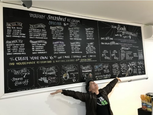 Wall Chalk Menu Board | Signage by Priscilla Perez | I-CE-NY in Queens