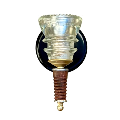 Insulator Light Wood Pin Sconce CB | Sconces by RailroadWare Lighting Hardware & Gifts