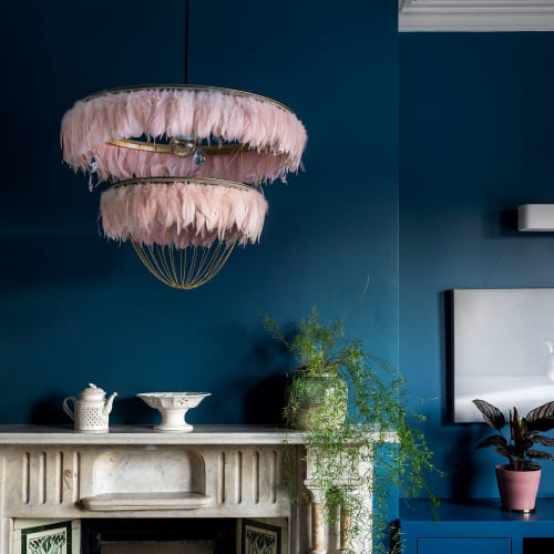 Bertie two tiered feather light shade | Pendants by Coldharbour Lights