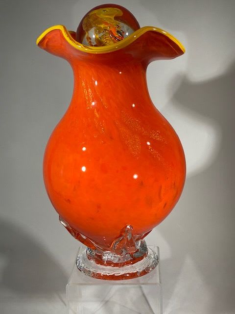 Blown Glass Cremation Urn | Vases & Vessels by White Elk's Visions in Glass - Marty White Elk Holmes