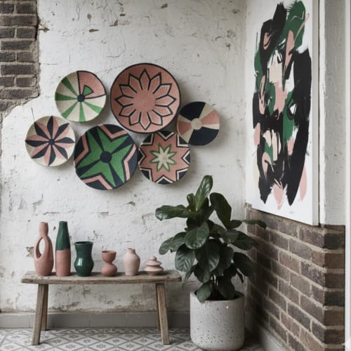 Set of 6 Boho Wall Plate Decor | Decorative Plate in Decorative Objects by Sarmal Design