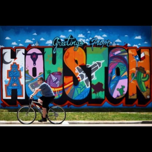 Greetings from Houston | Street Murals by BëkiT
