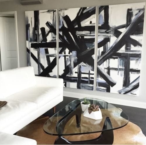 Commissioned Abstract Triptych | Paintings by Cait Courneya