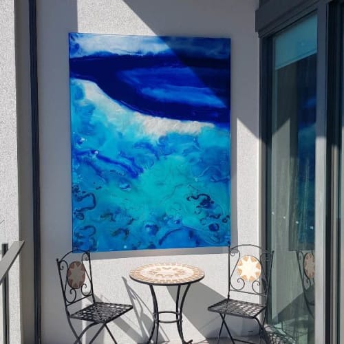 Barrier Reef Feature | Art & Wall Decor by GlassXpressions - Lisa de Boer | Gold Room in Atlanta