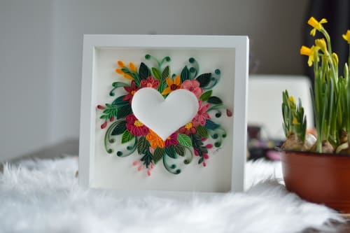 Quilled Heart | Wall Sculpture in Wall Hangings by Mira's Craft