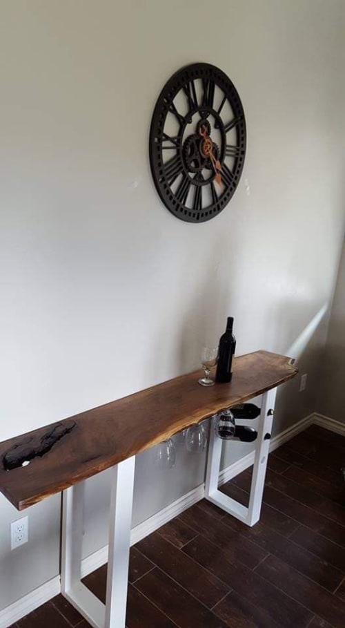 Live Edge Wine Bar by Rowland Custom Woodworking seen at 