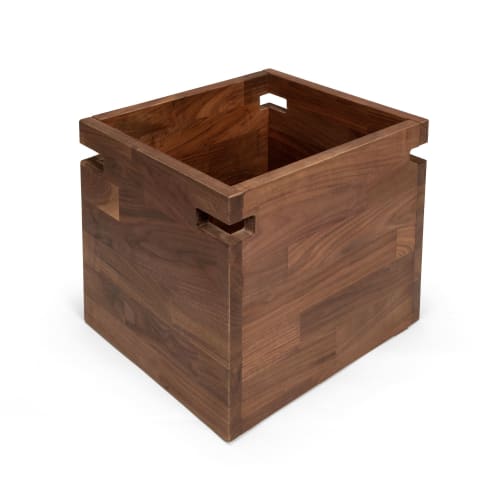 Zuma solid walnut open storage box | Storage by Modwerks Furniture Design