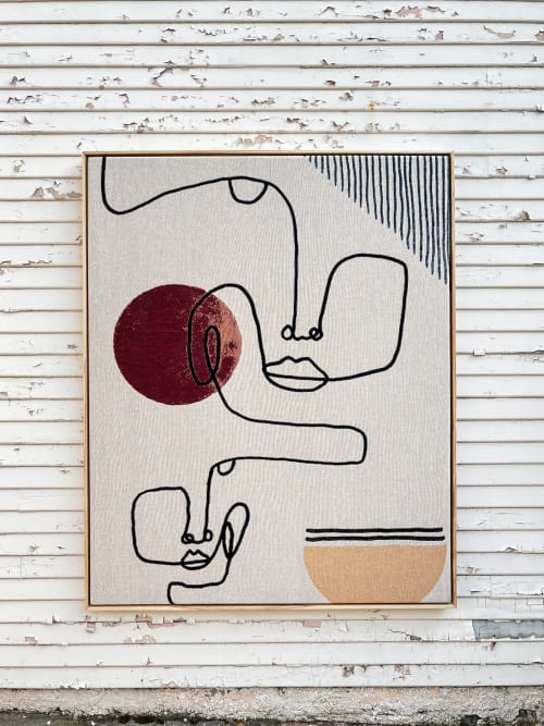 LINEFACES Framed Woven | Mixed Media in Paintings by PAR  KER made