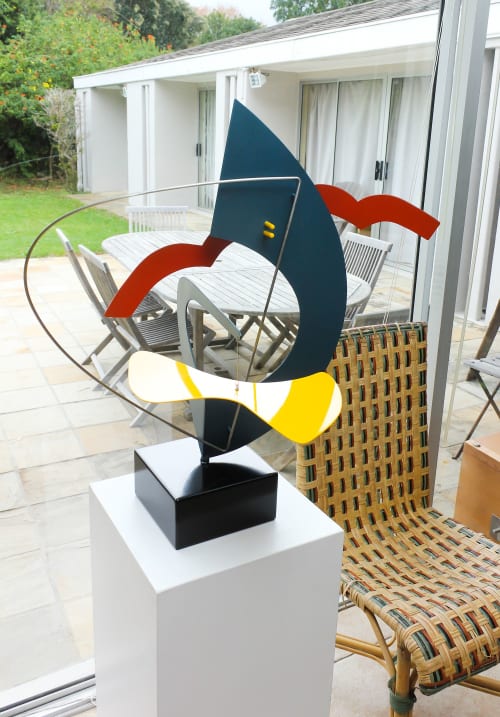 " Inquiring Mind"    Indoor table/ pedestal sculpture with a  moving part | Sculptures by Paul Stein Sculpture | Private Residence - Cape Town, South Africa in Cape Town
