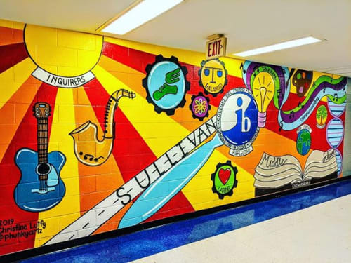 Rockhill Mural at Sullivan Middle School | Murals by Christine Crawford | Christine C Creates | Sullivan Middle School in Rock Hill