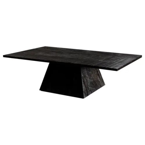 Modern Brutal Black Oak Piramid Pedestal Coffee Table | Tables by Aeterna Furniture