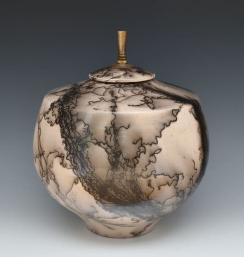 Stoneware vessel urn sculpture HH418 | Vases & Vessels by Ron Mello Studio Art