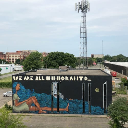 We Are All Immigrants | Street Murals by Alice Mizrachi | Rochester Community TV Inc in Rochester