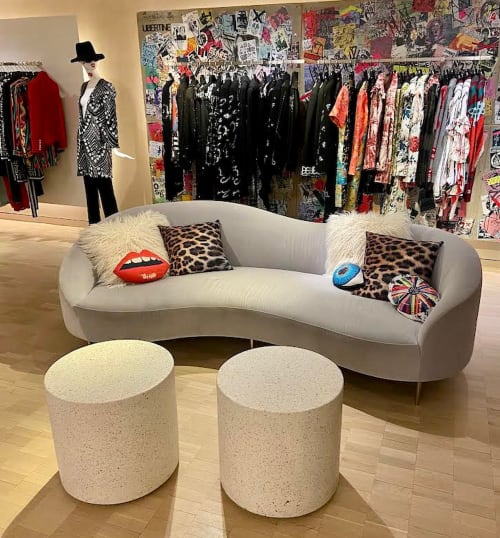 velvet GONNA START A REVOLUTION handmade pillow | Pillows by Mommani Threads | Bergdorf Goodman in New York