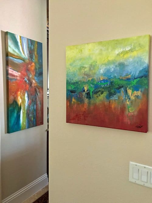 A Place Far Away Acrylic Contemporary Abstract | Paintings by Strokes by Red - Red (Linda Harrison)