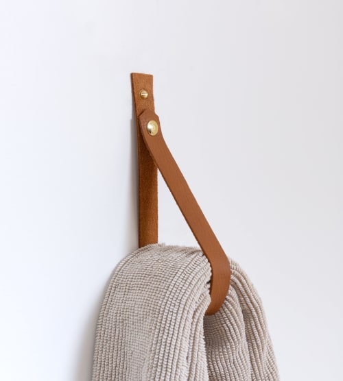 Large Leather Snap Wall Strap [V'ed End] | Storage by Keyaiira | leather + fiber | Artist Studio in Santa Rosa