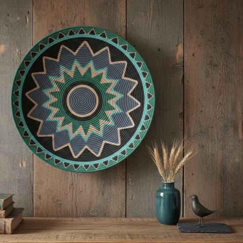 Large Basket for Boho Wall Decor | Decorative Plate in Decorative Objects by Sarmal Design