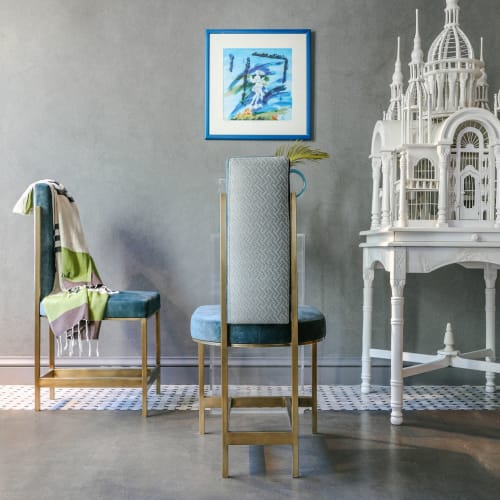 Rec Blue Velvet Chair | Chairs by LAGU