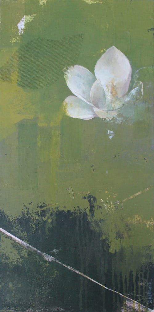 Marsh & Magnolia Mixed Media Painting | Paintings by VLVolborth Studio - Veronica Volborth