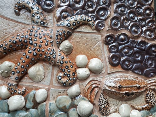 starfish and crab | Tiles by Connie Glover Pottery
