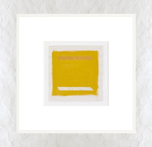 Mustard Yellow Fine Art Print in Oversized White Frame | Paintings by Emily Keating Snyder