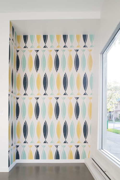 Aqua Fish Wallpaper | Wall Treatments by LEMONNI